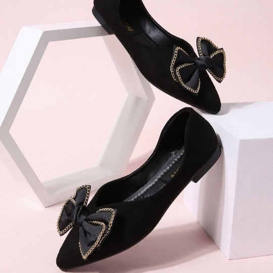 Damen Ballerinas mit elegantem Schleifen-Design EB