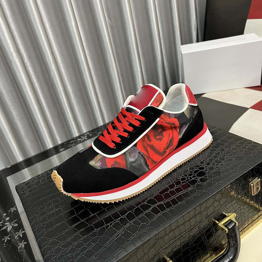 Damen Modische Sneakers mit floralem Textil-Obermaterial und rutschfester Sohle EB