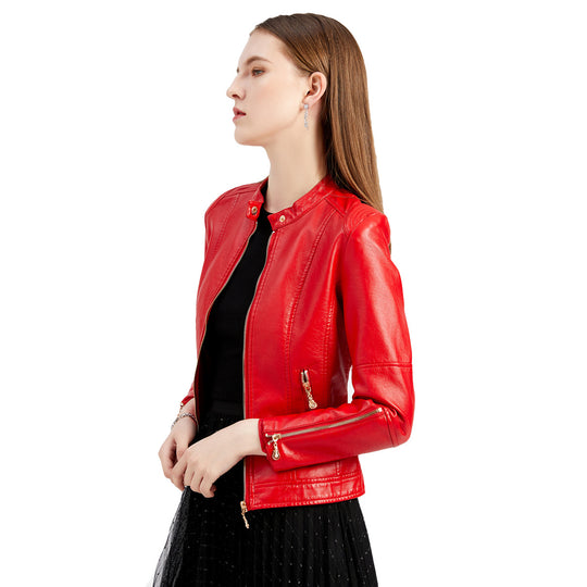 Damen modische Faux jacke mit minimalistischen Akzenten EB