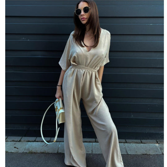 Damen eleganter Jumpsuit mit lockerem Schnitt EB