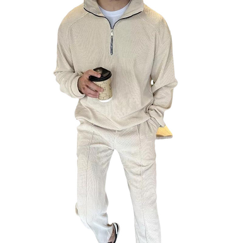 Herren Lounge-Set bestehend aus hochwertigem Pullover mit Reißverschluss und bequemen Jogginghosen EB