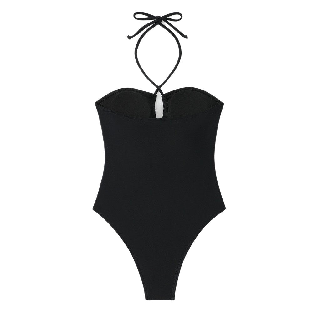Damen Einteiler Badeanzug mit schickem Schlüssel-Loch-Design EB