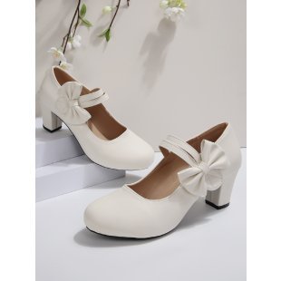 Damen Pumps mit verstellbarem Riemen und dekorativem Schleifendetail EB