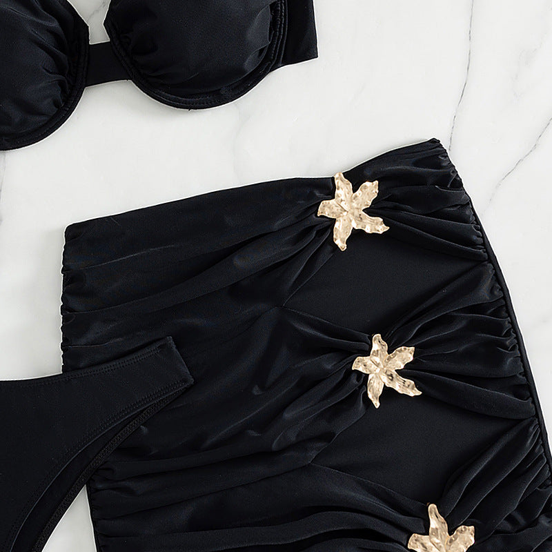 Damen Bikini-Set mit schickem Rock und gepolstertem Oberteil EB