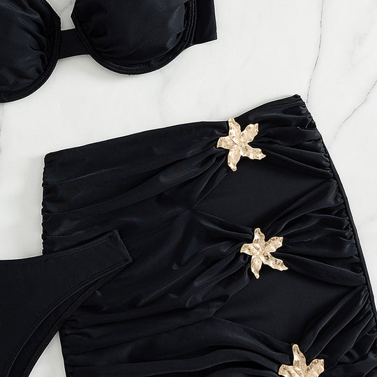 Damen Bikini-Set mit schickem Rock und gepolstertem Oberteil EB
