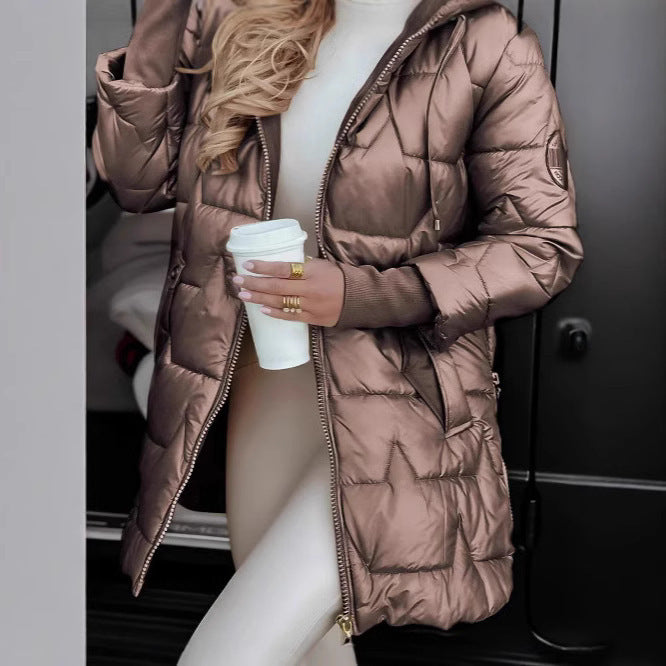 Damen Steppparka mit Kapuze und praktischen Taschen EB
