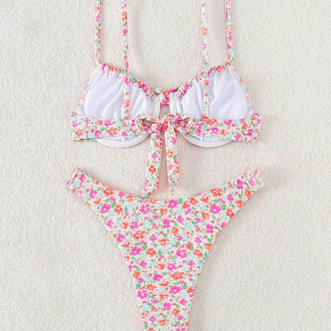 Damen Blumenmuster Bikini-Set EB