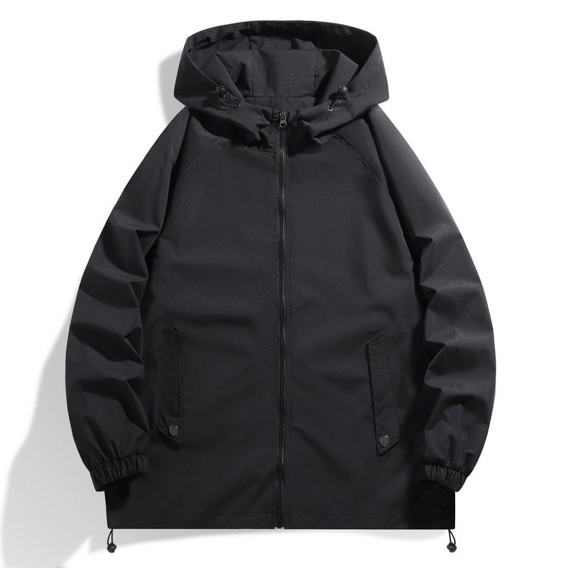 Herren Funktionsjacke mit verstellbarem Kapuzenkragen und elastischen Ärmelbündchen EB