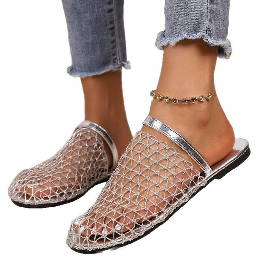 Damen modische Netz-Sandalen mit verstellbarem Riemen EB