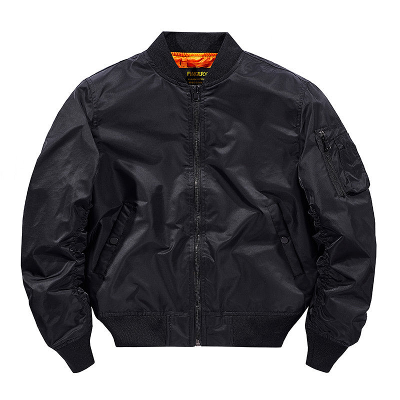 Herren Flieger-Bomberjacke aus technischem Nylon mit Rippbündchen und Ärmeltasche EB