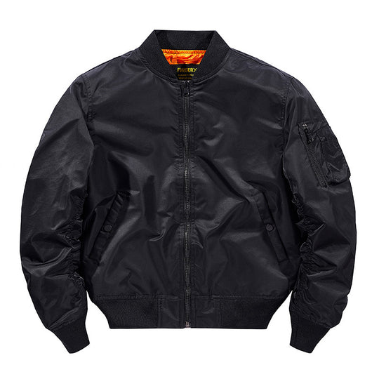 Herren Flieger-Bomberjacke aus technischem Nylon mit Rippbündchen und Ärmeltasche EB