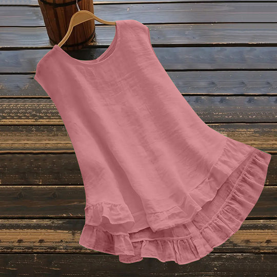 Damen Leichtes Sommerkleid aus atmungsaktivem Material mit Rüschendetails EB