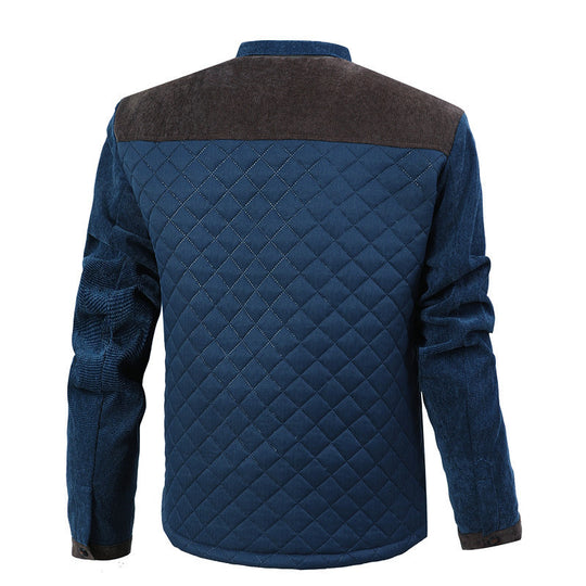 Herren gesteppte Freizeitjacke mit modischem Stehkragen und praktischen Taschen EB