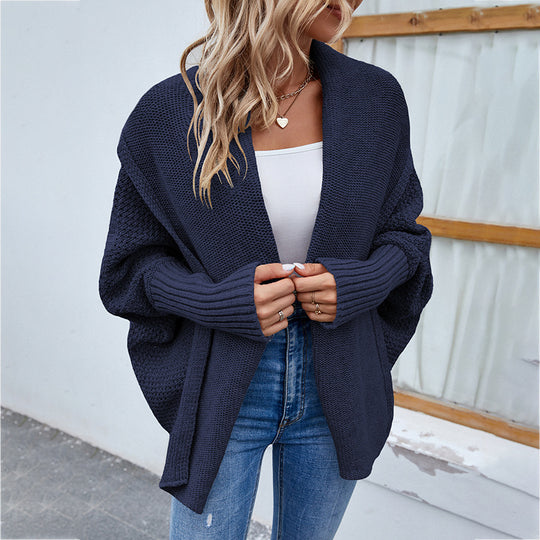 Damen Strickjacke mit offenem Schnitt und voluminösen Ärmeln EB