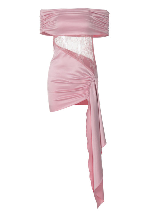 Damen Schickes Abendkleid mit elegantem Schnitt und Transparenten Elementen EB