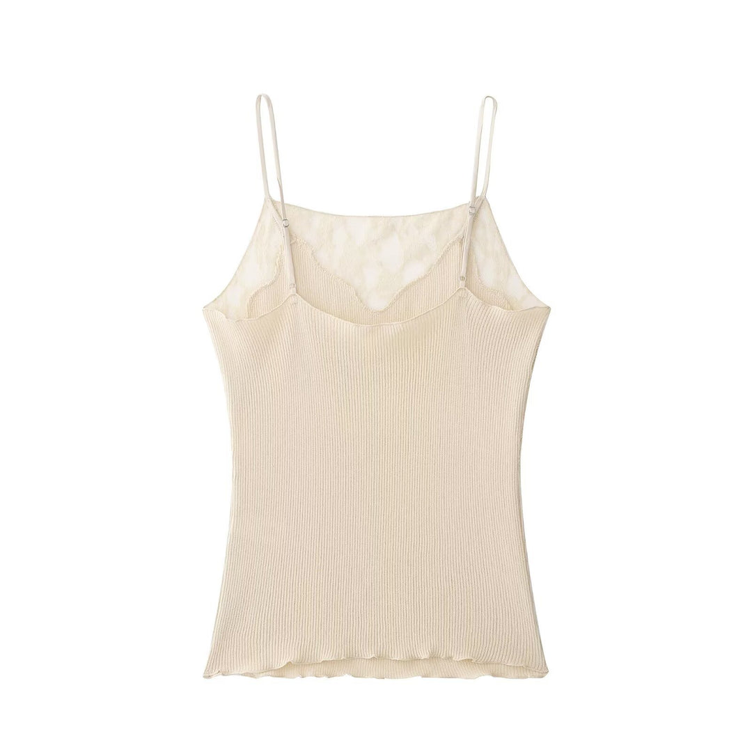 Damen Spitzen-Cami-Top mit zarten Trägern und eleganten Details EB