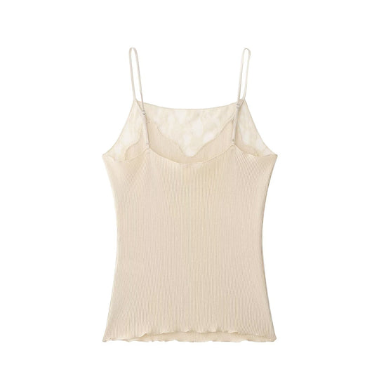 Damen Spitzen-Cami-Top mit zarten Trägern und eleganten Details EB