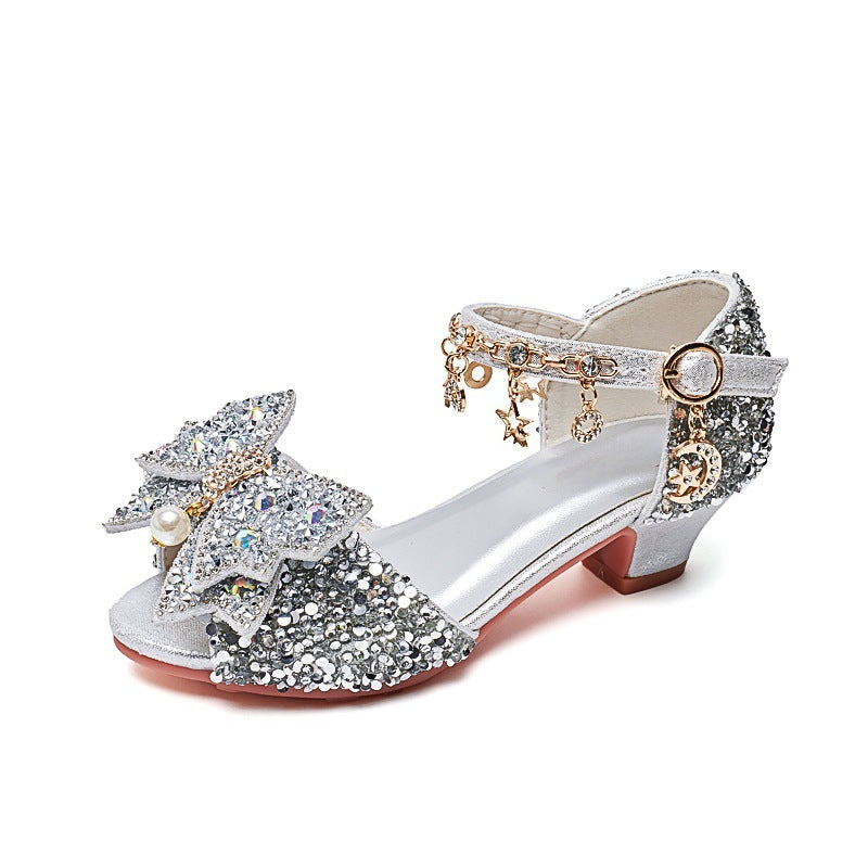 Mädchen Elegante und funkelnde Sandalen mit großen Schleifen EB