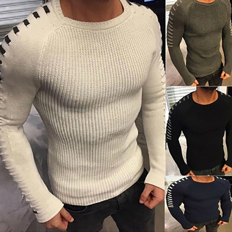 Herren strukturierter Pullover mit modernem Schnitt und kreativen Details EB