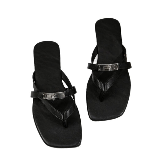 Damen Elegante Flip-Flops mit modischem Riemendesign und funkelndem Akzent EB
