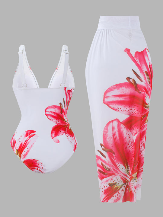 Damen Bademode-Set mit elegantem Blumenmuster EB