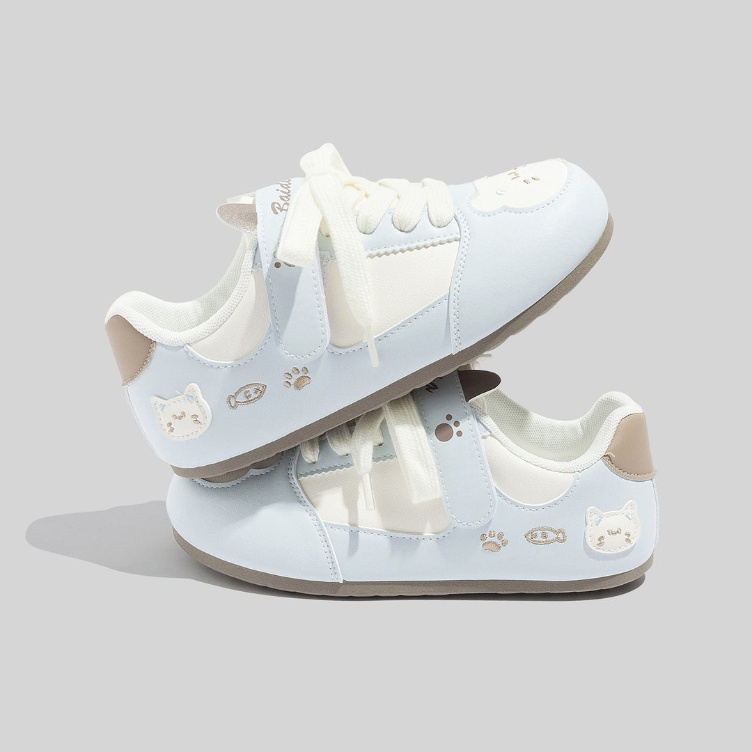 Damen Sneakers mit niedlichem Katzenmotiv und bequemer Dämpfung EB