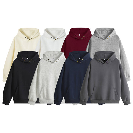 Damen Kapuzenpullover mit innovativem Schnitt und praktischen Druckknöpfen EB