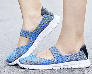 Damen nan elastischer Mary-Jane-Riemchen-Komfortschuh mit gewebtem Stretch-Obermaterial und flexibler Leichtsohle EB