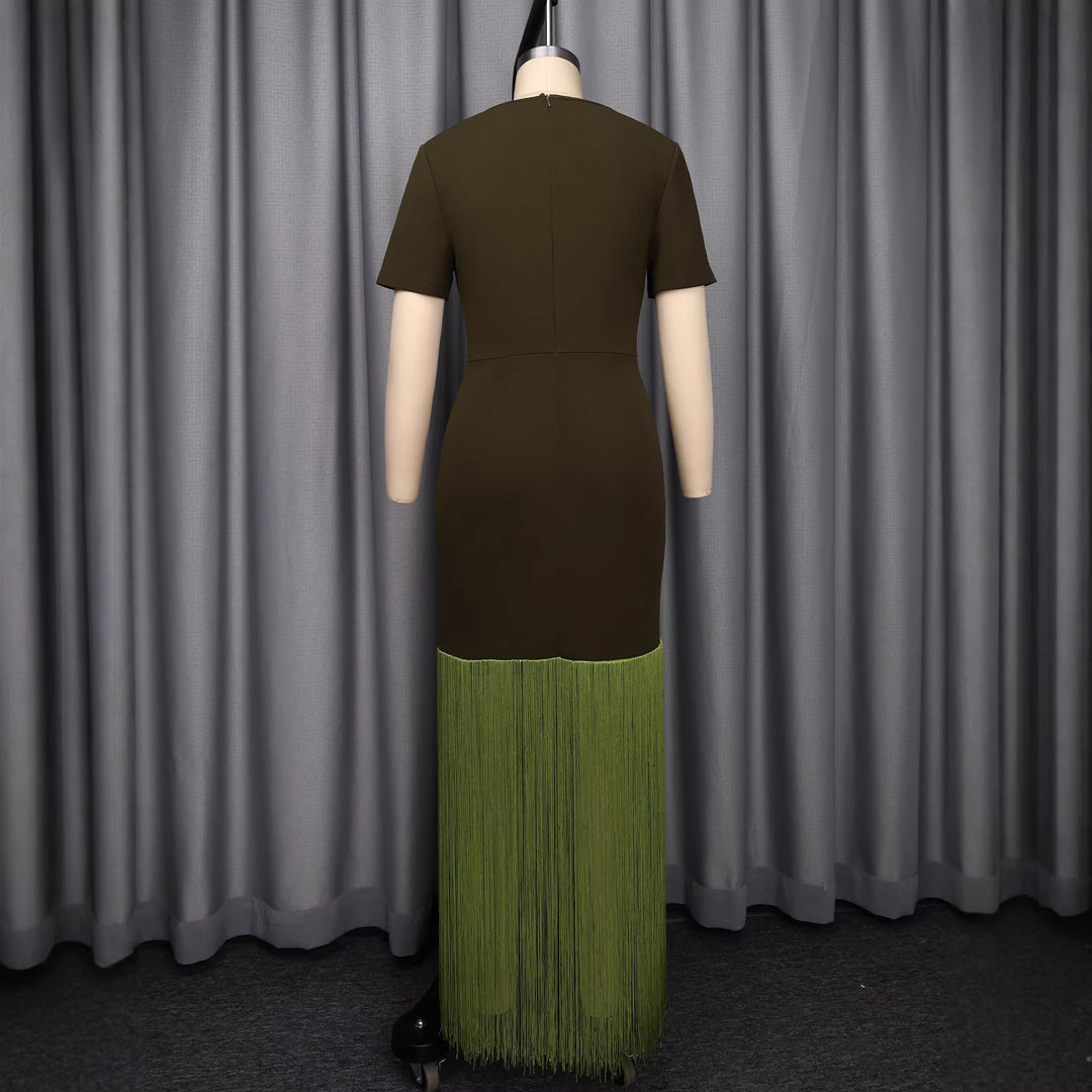 Damen Maxikleid mit asymmetrischem Saum und elegantem Cut-Out Design EB