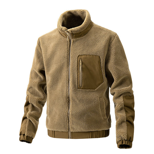 Herren Fleecejacke mit hochgeschlossenem Kragen und seitlichen Reißverschlusstaschen EB
