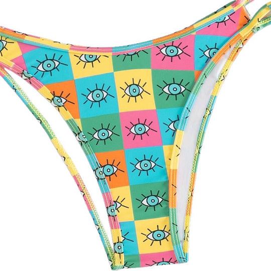 Damen Triangel-Bikini mit auffälligem grafischen Design EB