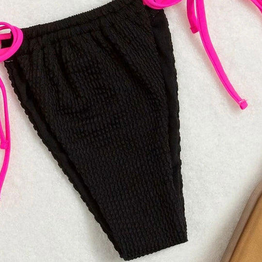 Damen Triangel-Bikini mit kontrastierenden Schnürdetails EB