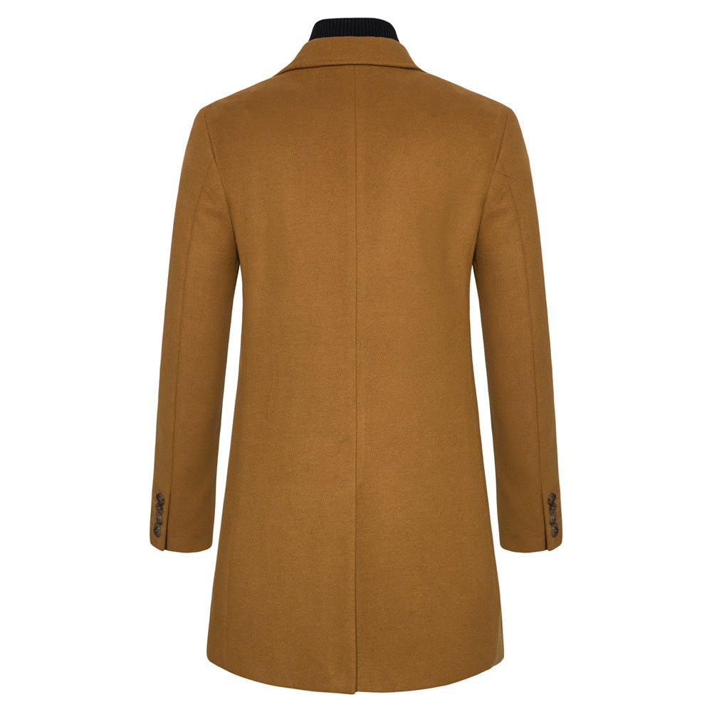 Herren eleganter Wollmantel mit modernem Schnitt und praktischen Taschen EB
