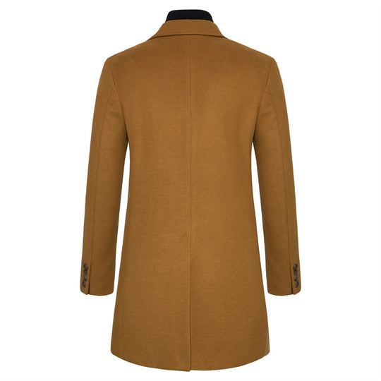Herren eleganter Wollmantel mit modernem Schnitt und praktischen Taschen EB
