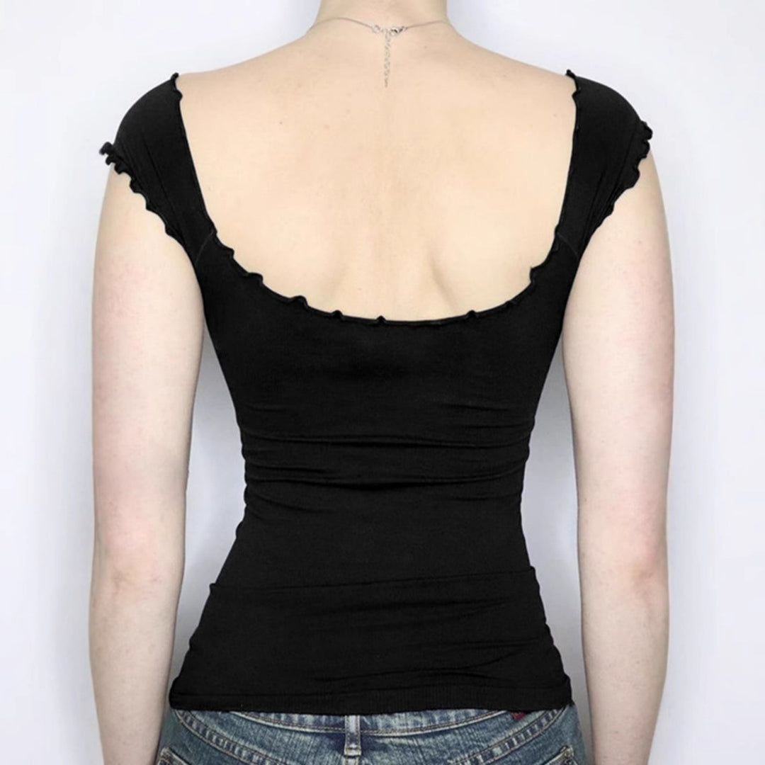 Damen elegantes Oberteil mit Rüschendetails und schulterfreiem Design EB