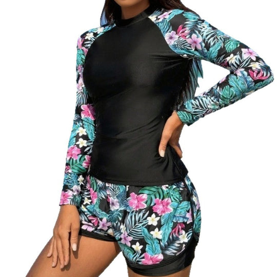 Damen UV-Schutz Surfanzug mit floralem Design EB