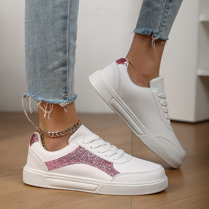 Damen Sneakers mit schimmernden Akzenten und bequemer Laufsohle EB