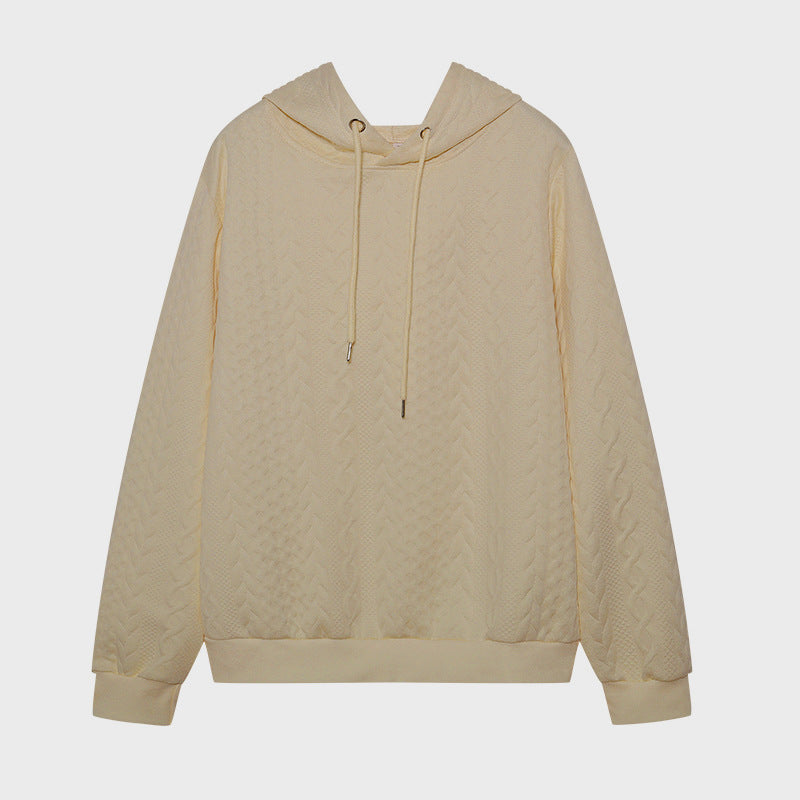 Damen Kapuzenpullover mit Kordelzug und strukturiertem Muster EB
