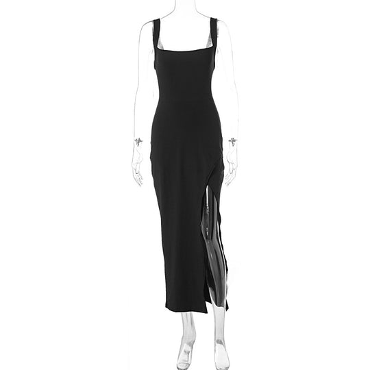 EB | Kleid mit geteilten Neckholder-Hosenträgern