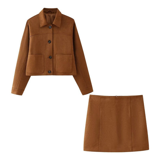 Damen modisches Oberteil und Rock-Set im eleganten Design EB