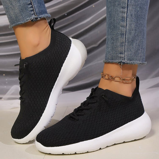 Damen Sneaker aus atmungsaktivem Strickmaterial mit rutschfester Sohle EB