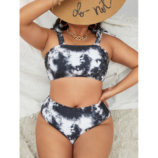 Damen Bikini-Set mit hohem Bund und trendy Crop-Oberteil EB