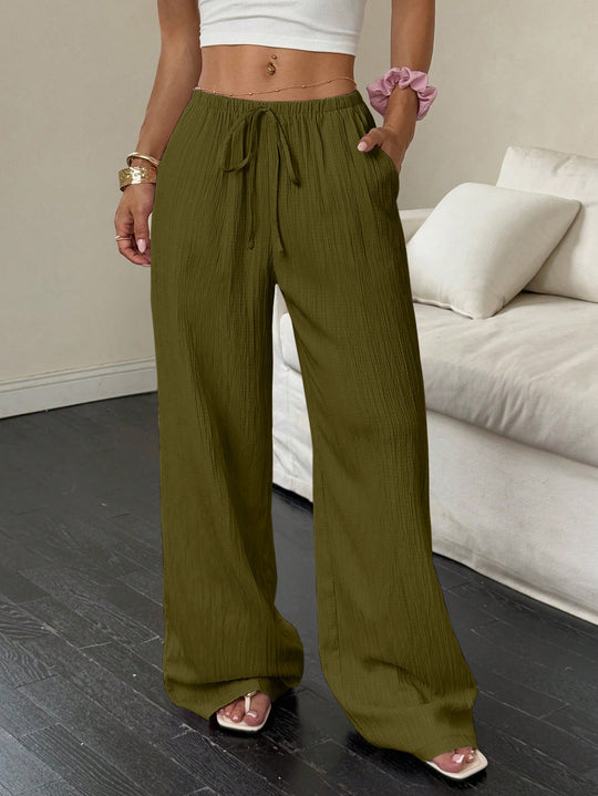 DamenWeit geschnittene Freizeit-Hose mit komfortablem Gummibund und praktischen Taschen EB