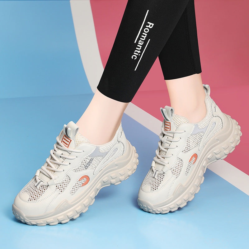 Damen modische und komfortable Trend-Sneaker mit atmungsaktivem Mesh-Obermaterial EB