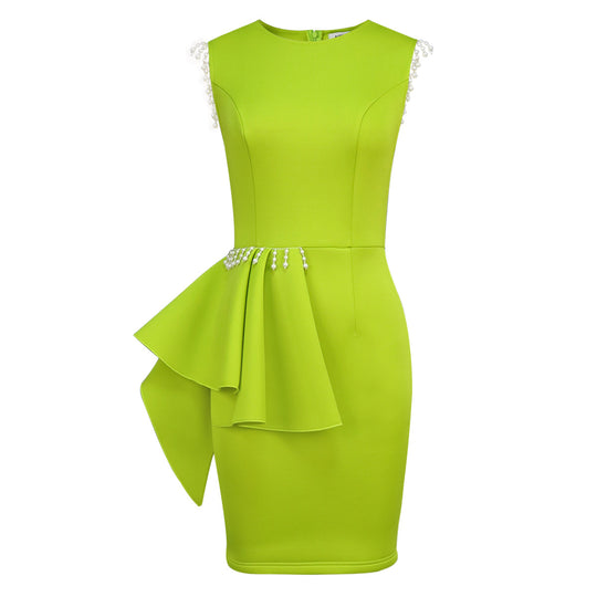 Damen Elegantes Cocktailkleid mit voluminösem Rüschenelement EB