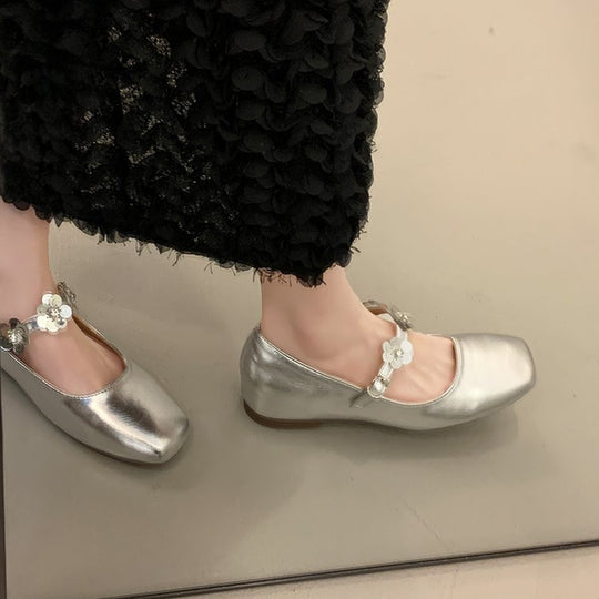 Damen elegante Ballerinas mit floralen Akzenten und komfortablem Fußbett EB