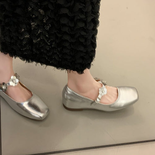 Damen elegante Ballerinas mit floralen Akzenten und komfortablem Fußbett EB