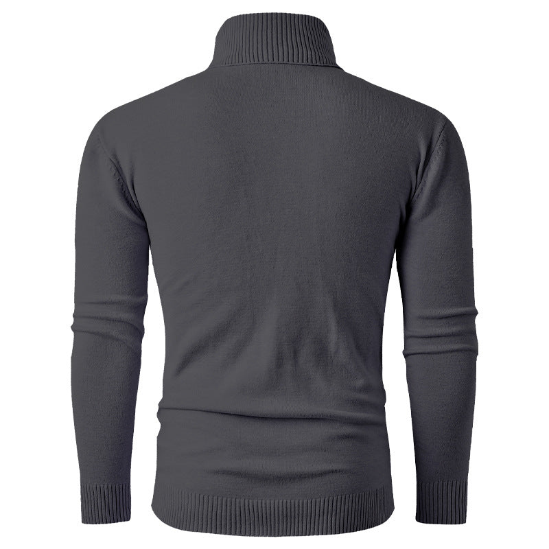 Herren stylischer Rollkragenpullover mit strukturiertem Zopfmuster und hochabschließendem Kragen EB