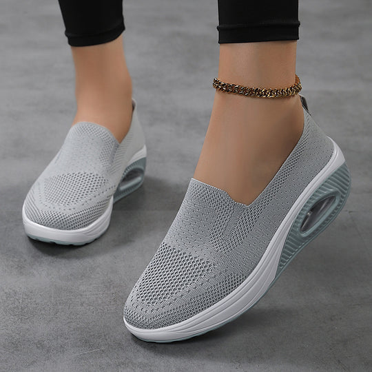 Damen Komfortable Slip-On Sneakers mit atmungsaktivem Mesh und dämpfender Sohle EB
