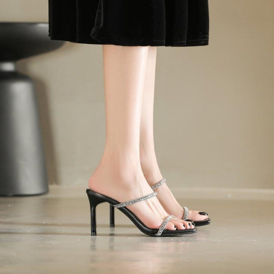 Damen elegante Riemchen-Sandaletten mit funkelnden Strassdetails EB